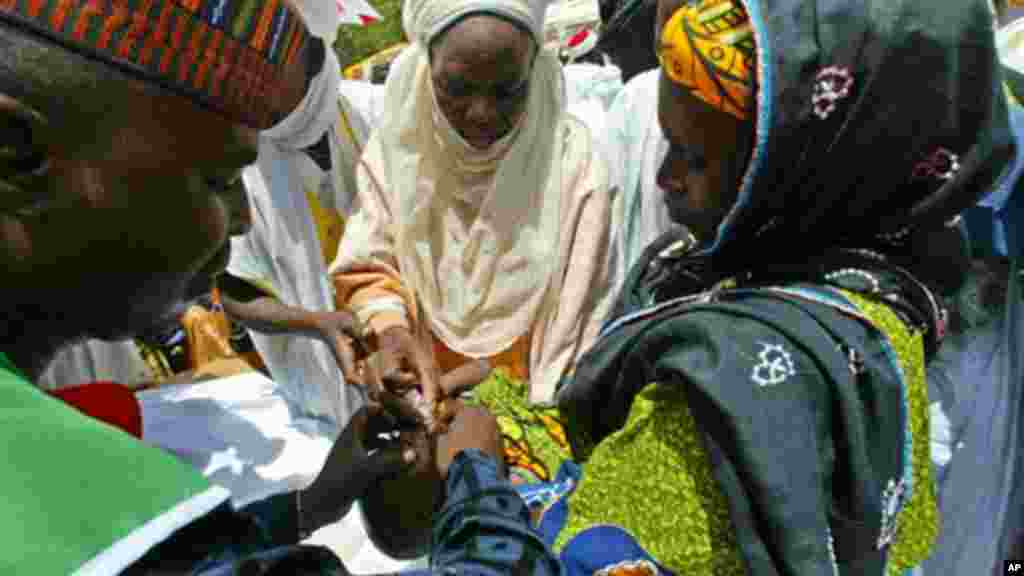Community leaders, health workers, Muslim clerics, and the victims work to vaccinate Nigerians against polio.