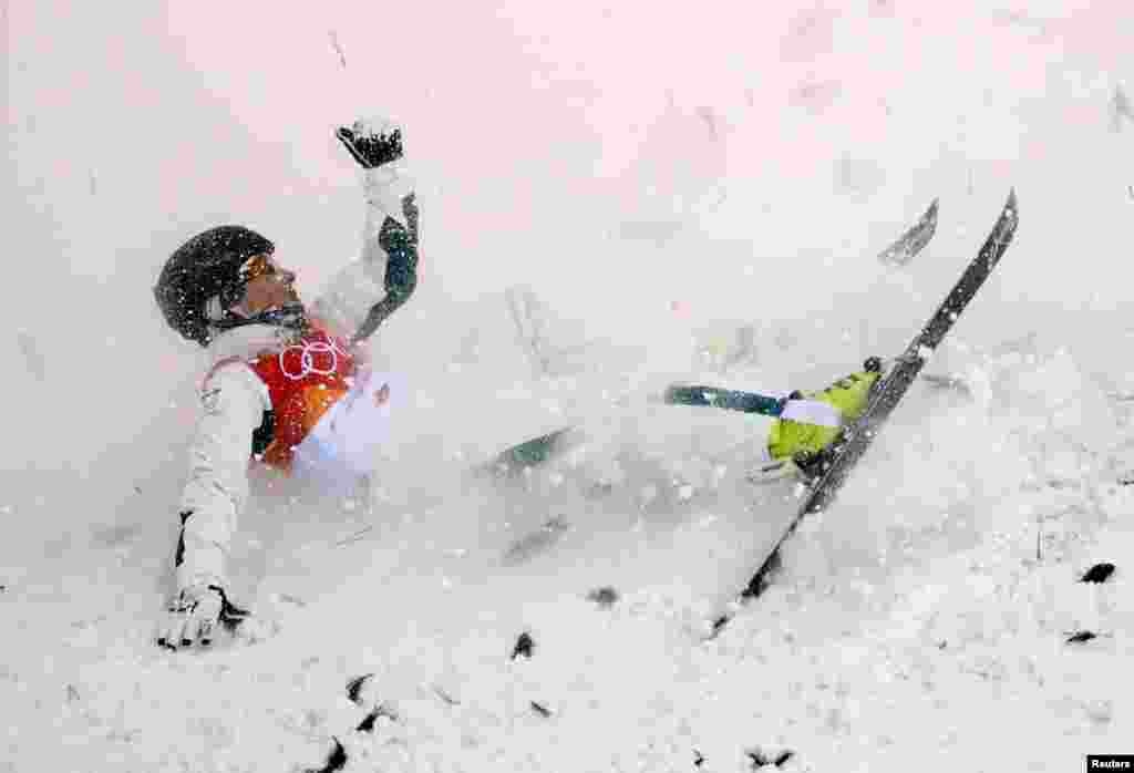 Lydia Lassila of Australia competes in the women's aerials qualifications freestyle skiing event during the Pyeongchang 2018 Winter Olympic Games at the Phoenix Park in Pyeongchang, South Korea.