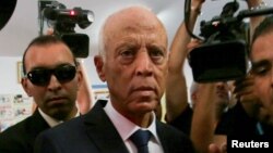Le candidat à la présidentielle tunisienne Kais Saied à Tunis, en Tunisie, le 13 octobre 2019. REUTERS / Zoubeir Souissi -