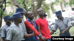 Occupy Africa Leaders Itai Dzamara (left) and Tichaona Danho (right) detained by police