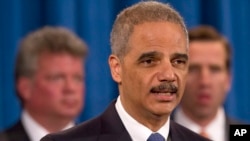 Attorney General Eric Holder speaks at the Justice Department in Washington, February 5, 2013. 