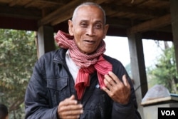 Sok Saroeun, 73, a villager in Chantrey commune, is a staunch supporter of Prime Minister Hun Sen’s Cambodian People’s Party. “No one dares to protest against Hun Sen,” he says. Feb. 14, 2018 (Sun Narin/VOA Khmer)