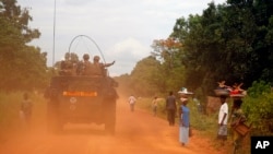 French forces patrol in Sibut, some 200kms (140 miles) northeast of Bangui, Central African Republic, April 11, 2014. The U.N. Security Council voted unanimously to authorize a nearly 12,000-strong U.N. peacekeeping force for CAR, but it won't arrive until September. 