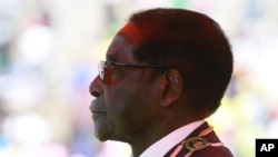 Zimbabwe's President-Elect Robert Mugabe is seen during the country's celebration of Defense Forces Day in Harare, August, 13, 2013.