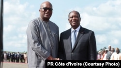 Les présidents ivorien et burkinabé le 28 juillet 2016.