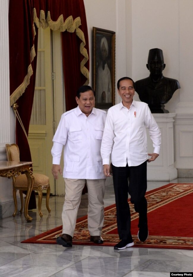 Presiden Joko Widodo dan Prabowo Subianto, Kamis sore, 11 Oktober 2019 kembali bertemu di Istana Merdeka, Jakarta. (Foto courtesy: Setpres RI)