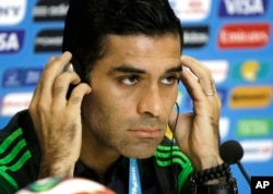 FILE - Former Mexico's soccer team captain Rafael Marquez Alvarez.