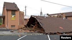 Esta iglesia fue totalmente destruida por un tornado en Kimberly, Alabama.