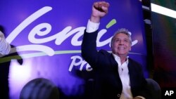 "Creo que la victoria en esta primera vuelta va a ser el próximo espacio (a conquistar)", dijo Lenin Moreno, el candidato que encabeza el conteo de votos.