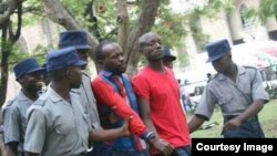 Occupy Africa Leaders Itai Dzamara (left) and Tichaona Danho (right) detained by police