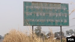 Signage of Chinese-owned sugarcane Rui Feng company can be seen along the national road in Chhaeb district, Preah Vihear province, Saturday, February 1, 2020. (Sun Narin/VOA Khmer) 