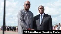 Rencontre entre les presidents du Burkina Faso et de la Cote d'Ivoire.