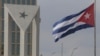 FILE - A Cuban flag flies outside the U.S. Embassy in Havana, Cuba, Jan. 14, 2025.