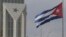 FILE - A Cuban flag flies outside the U.S. Embassy in Havana, Cuba, Jan. 14, 2025.