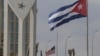 Flags of the U.S. and Cuba fly outside the U.S. embassy in Havana, Cuba, Jan.14, 2025.