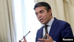 Menteri Luar Negeri Macedonia Nikola Dimitrov di Athena, Yunani, 14 Juni 2017. (Foto: dok)