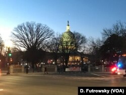 The street outside the U.S. Capitol ahead of President Donald Trump's first State of the Union address to Congress, in Washington, Jan. 30, 2018.