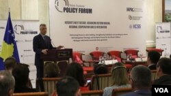 Predsednik Kosova Hašim Tači na regionalnoj konferenciji "Budućnost decenije Kosova: regionalna saradnja i integracija u EU", Priština 25. april 2018.