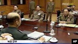 예전 남북 군사실무회담 관련 한국 TV 방송 화면(자료사진)