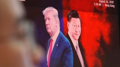 Hình ảnh ông Trump và ông Tập hồi tháng 8/2019 khi Mỹ và Trung Quốc đàm phán thương mại.