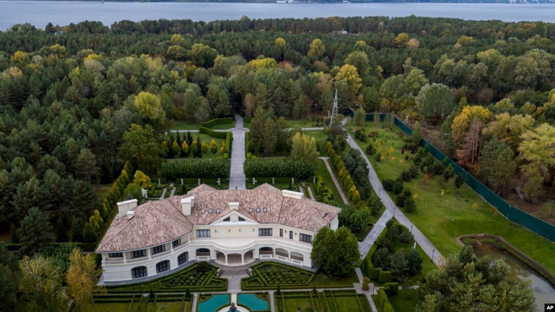 This Oct. 6, 2019, photo shows the house of Mykola Zlochevsky, near Kyiv, Ukraine, owner of the gas company Burisma that hired Hunter Biden in 2014. 
