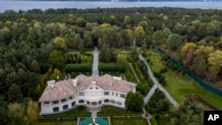 This Oct. 6, 2019, photo shows the house of Mykola Zlochevsky, near Kyiv, Ukraine, owner of the gas company Burisma that hired Hunter Biden in 2014. 