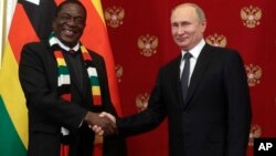 UMongameli Emmerson Mnangagwa loMongameli Vladmir Putin