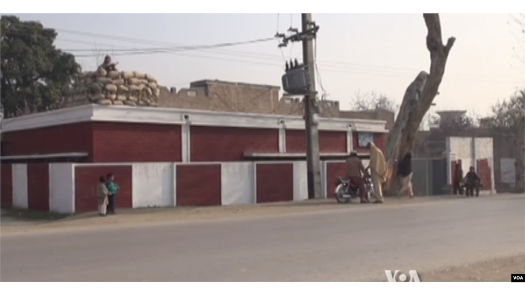 A school is guarded in Pakistan's Khyber Pakhtunkhwa province.