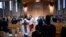 Parishioners attend mass at St. Anthony Catholic Church in Laurel, Montana on Sunday, April 26, 2020. Churches in Montana resumed services Sunday as the state took began to lift some restrictions imposed over the coronavirus. (AP Photo/Matthew Brown)