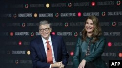 Bill Gates et son épouse Melinda Gates présentent l'événement Gardiens de but au Lincoln Center à New York, le 26 septembre 2018.