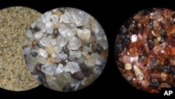 Close up, sand grain can appear jewel-like. Indeed, many gems, such as diamonds and sapphires, are made from ancient sands.