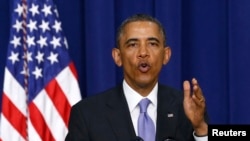 President Barack Obama, Justice Department, Washington, DC, Jan. 16, 2014.