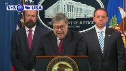 VOA60 America - U.S. Attorney General William Barr faces questioning from lawmakers Wednesday