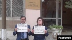 Əflatun Əhmədli və həyat yoldaşı Ülkər Əhmədli