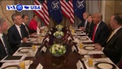 VOA60 America- President Donald Trump lashes out at Germany at the start of the NATO summit in Brussels