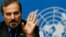 Louay Safi, spokesperson for the Syrian National Coalition, addresses a news conference at the United Nations European headquarters in Geneva, Feb. 14, 2014. 