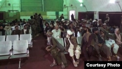 Prisoners freed during an Afghan Special Forces raid on Taliban prisons in Helmand province. (MOD) 