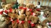 Valentine teddy bears await final preparation and shipping at the Vermont Teddy Bear Co. in Shelburne, Vermont. (AP Photo/Toby Talbot) 