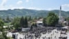 FILE - General view of Ferhadija mosque during its opening ceremony in Banja Luka, May 7, 2016. Thousands flocked to the capital of Bosnia's Serb statelet for the reopening of a historic mosque destroyed during wartime, “because it meant a big step in reconciliation, and peace,” Mufti Osman Kozlic said.