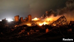 18일 새벽 폭발사고가 일어난 미국 텍사스주 웨이코 시의 비료 공장.