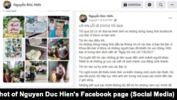 Facebooker Nguyễn Đức Hiển xin lỗi vì lan truyền thông tin chưa kiểm chứng.