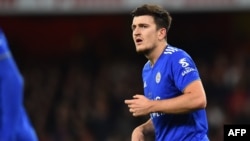 Harry Maguire lors d'un match entre Arsenal et Leicester City, Angleterre, le 22 octobre 2018. 