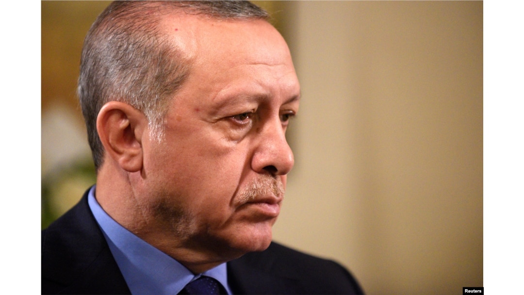 FILE - Turkish President Tayyip Erdogan is seen at The Peninsula hotel on the sidelines of the United Nations General Assembly in Manhattan, New York, U.S. Sept. 21, 2017.