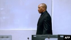 L’ancien chef de guerre congolais, Bosco Ntaganda, au tribunal de la CPI lors des déclarations finales de son procès à La Haye, aux Pays-Bas, le 28 août 2018.