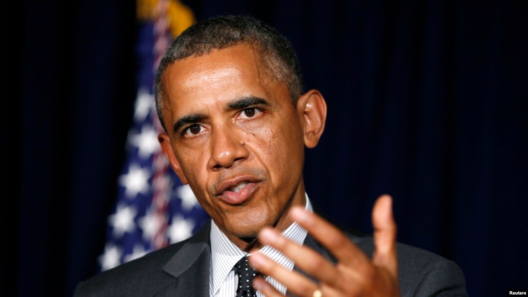 U.S. President Barack Obama makes a statement on the border crisis after his meeting with Texas Governor Rick Perry (not seen) in Dallas, July 9, 2014. 