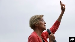បេក្ខជន​ប្រធានាធិបតី​មក​ពី​គណបក្ស​ប្រជាធិបតេយ្យ​ លោកស្រី Elizabeth Warren ថ្លែង​អំពី​ផែនការ​ពន្ធដារ​របស់​លោកស្រី​ នៅ​ក្នុង​ព្រឹត្តិការណ៍​យុទ្ធនាការ​មួយ​ កាលពី​ថ្ងៃទី២ ខែកញ្ញា ឆ្នាំ២០១៩ នៅ​ក្នុង​ក្រុង Hampton Falls រដ្ឋ New Hampshire។