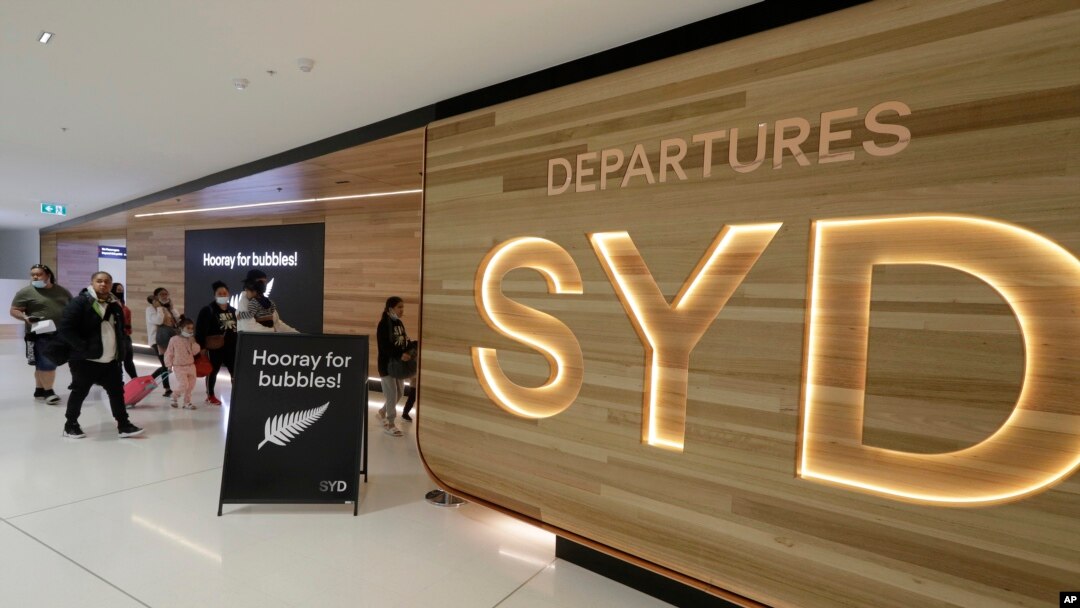 Suasana di bandara Sydney, Australia, 19 April 2021. (AP Photo/Rick Rycroft)