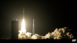 FILE - A United Launch Alliance Atlas V rocket lifts off from Complex 41 at the Cape Canaveral Air Force Station, Wednesday, Sept. 2, 2015, in Cape Canaveral, Fla.