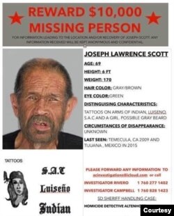 Joseph Lawrence Scott disappeared from his home in Temecula, Cal., in 2009; he may have been spotted in Mexico in 2015.