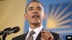 President Barack Obama speaks at the National Hispanic Prayer Breakfast in Washington, May 12, 2011
